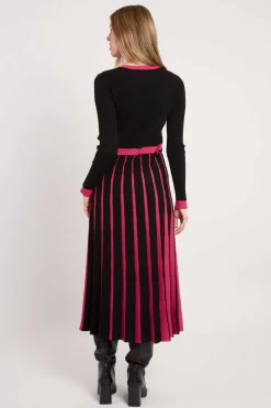 New Robe mi-longue en maille bicolore JEANNETTE La Maille|Robes Longues