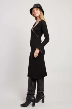 Cheap Robe mi-longue en maille côtelée JAMAICA Robes Longues|La Maille