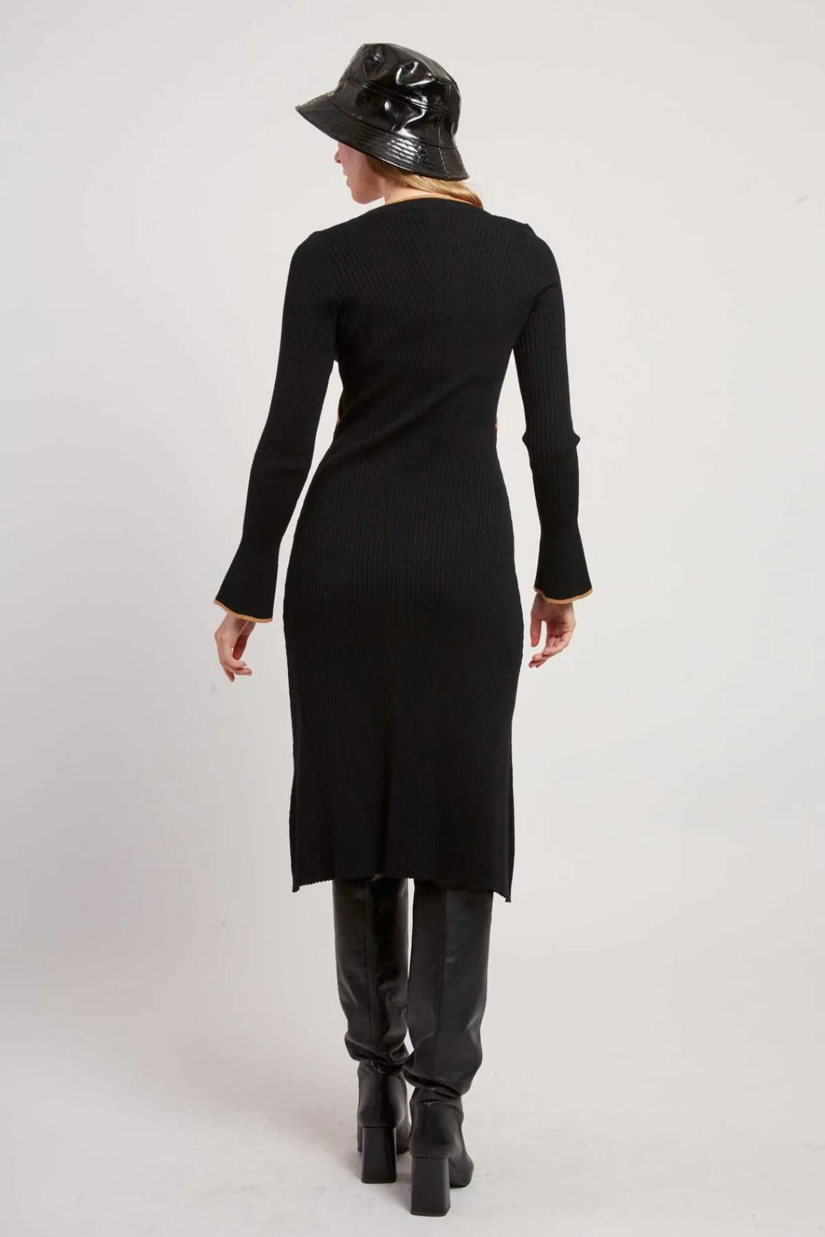 Cheap Robe mi-longue en maille côtelée JAMAICA Robes Longues|La Maille