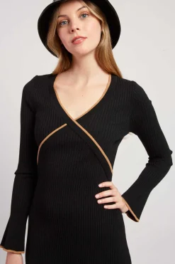 Cheap Robe mi-longue en maille côtelée JAMAICA Robes Longues|La Maille