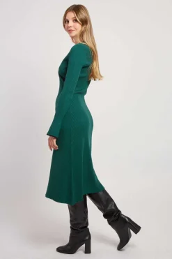 Cheap Robe mi-longue en maille côtelée JAMAICA Robes Longues|La Maille