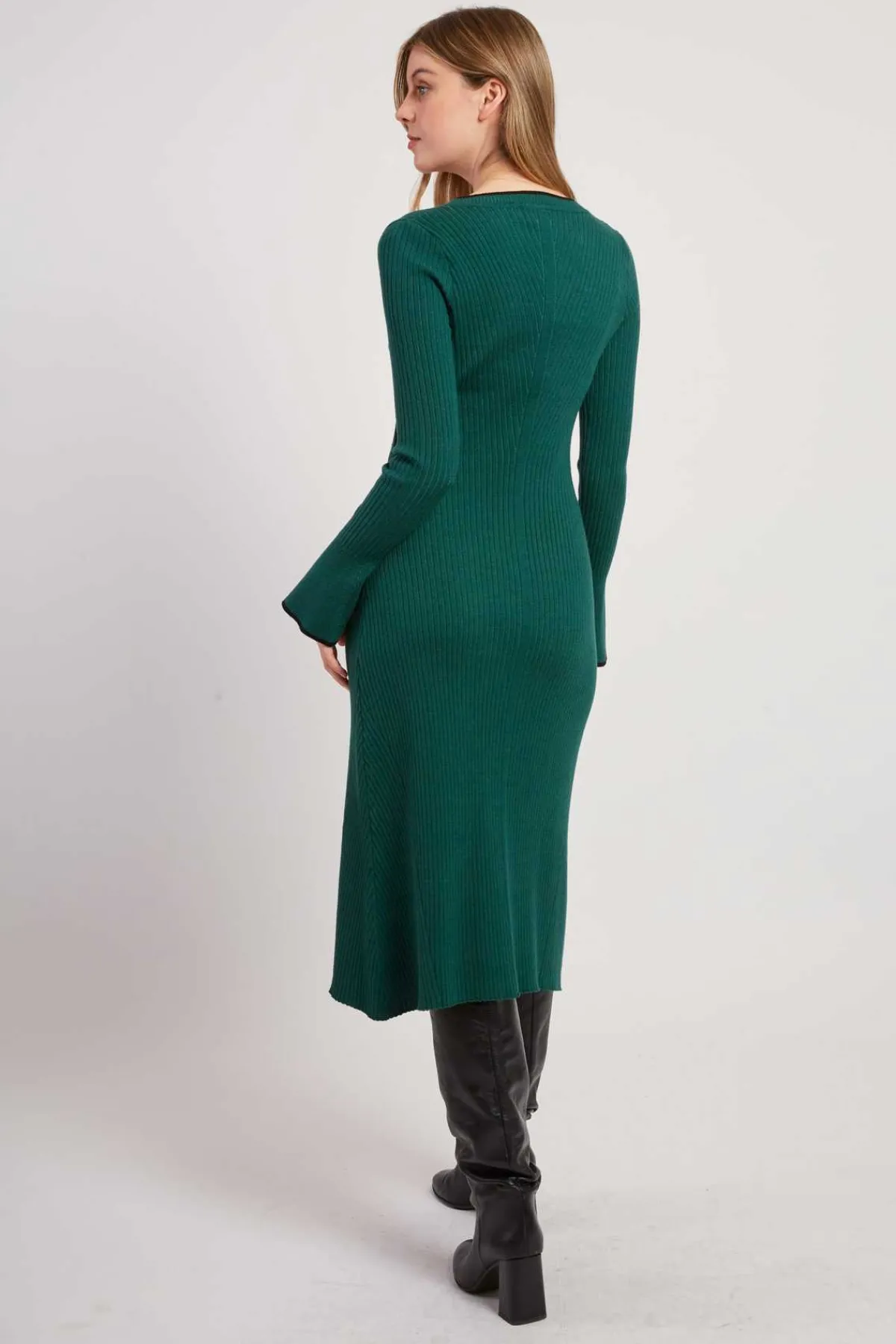 Cheap Robe mi-longue en maille côtelée JAMAICA Robes Longues|La Maille