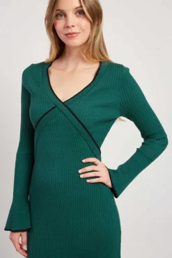 Cheap Robe mi-longue en maille côtelée JAMAICA Robes Longues|La Maille