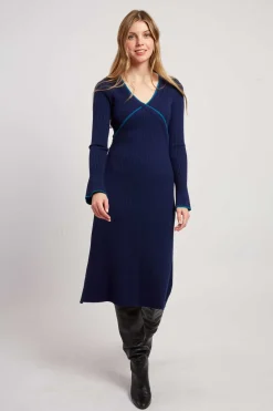 Cheap Robe mi-longue en maille côtelée JAMAICA Robes Longues|La Maille