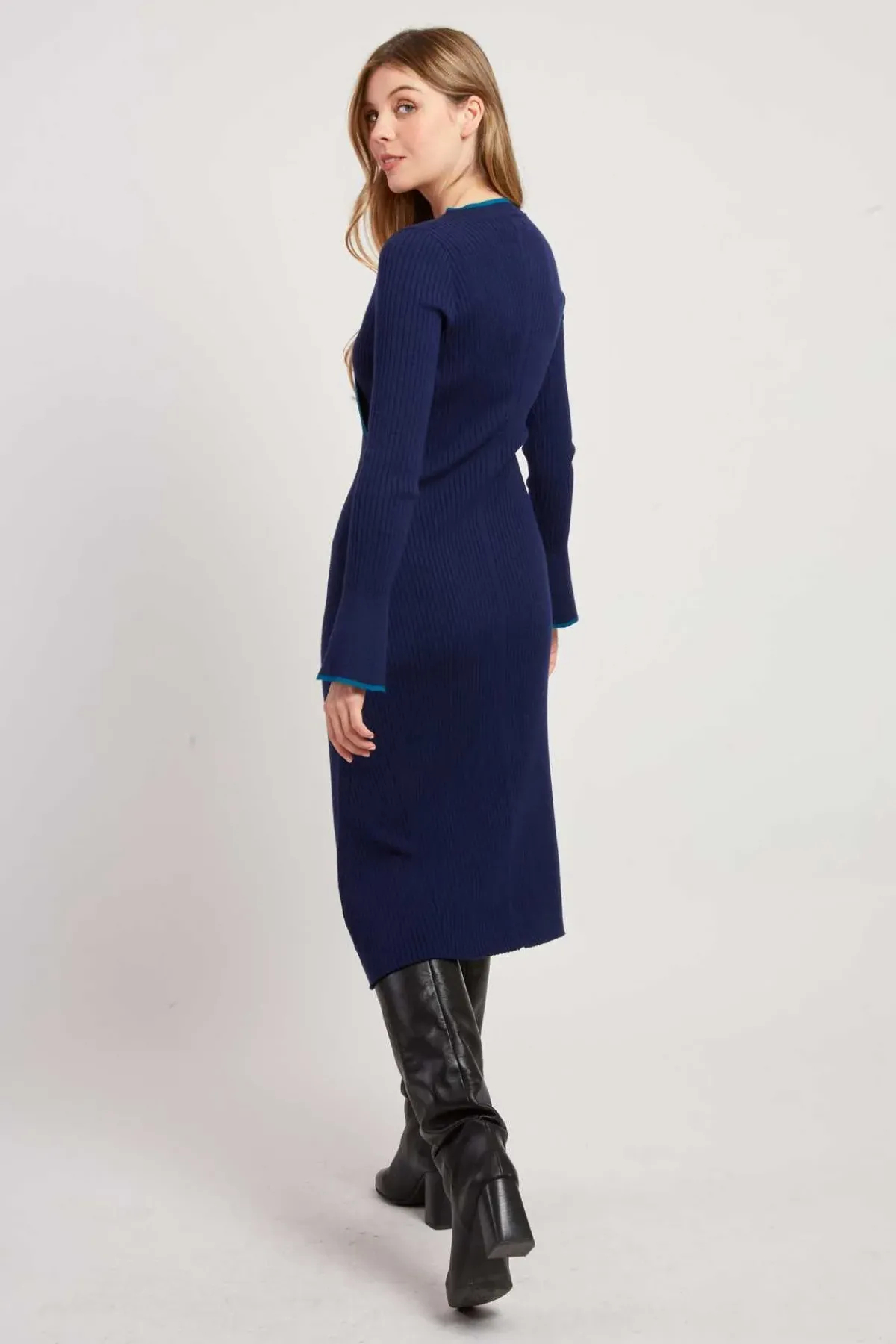 Cheap Robe mi-longue en maille côtelée JAMAICA Robes Longues|La Maille