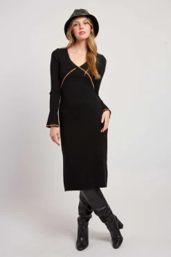 Cheap Robe mi-longue en maille côtelée JAMAICA Robes Longues|La Maille