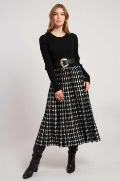 Shop Robe mi-longue en maille graphique JAVA La Maille|Robes Longues