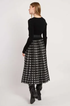 Shop Robe mi-longue en maille graphique JAVA La Maille|Robes Longues