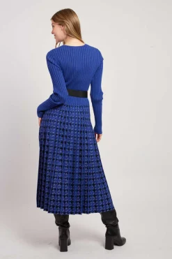 Shop Robe mi-longue en maille graphique JAVA La Maille|Robes Longues