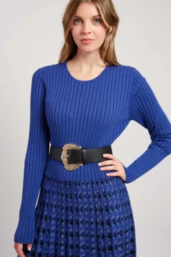 Shop Robe mi-longue en maille graphique JAVA La Maille|Robes Longues