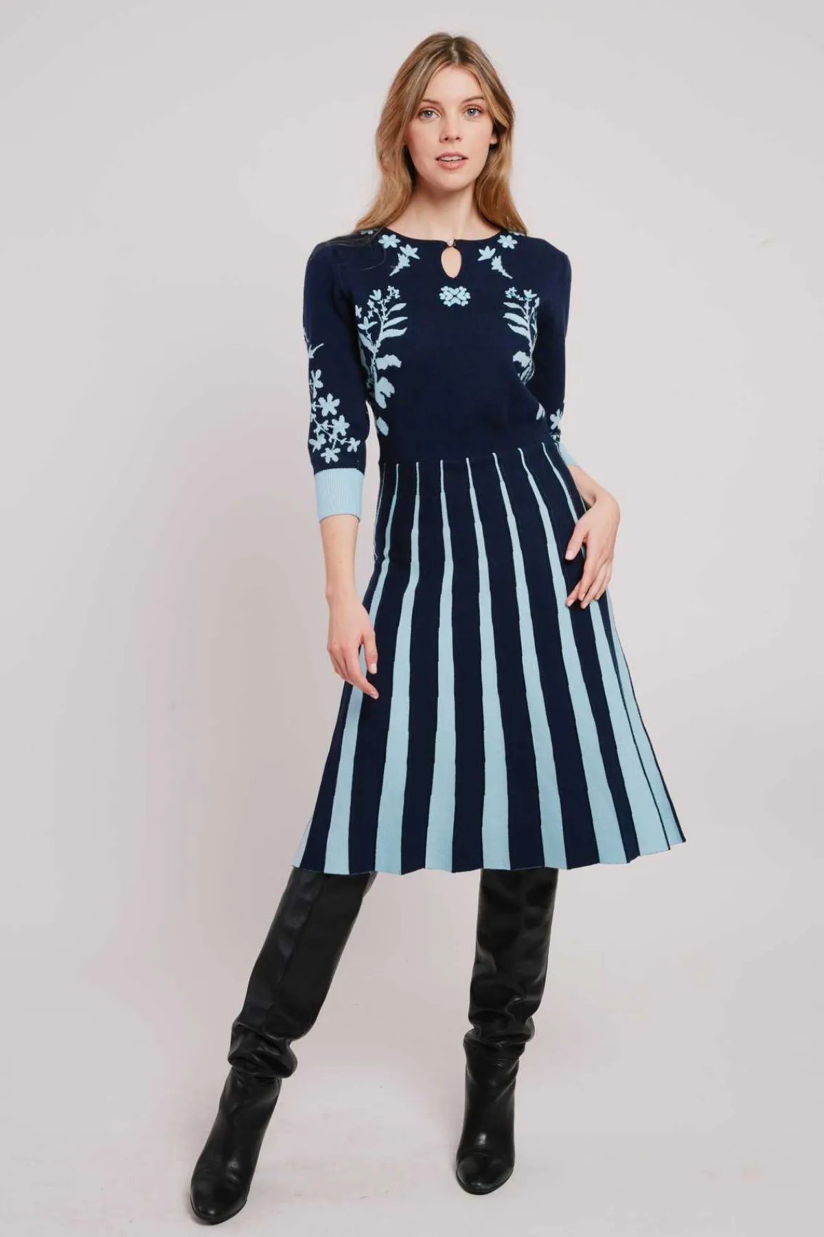 Fashion Robe mi-longue en maille JEANNICK La Maille|Robes Longues