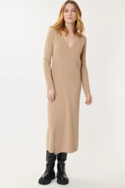 Clearance Robe mi-longue en maille unie GAVINA La Maille|Robes Longues