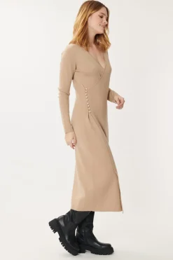 Clearance Robe mi-longue en maille unie GAVINA La Maille|Robes Longues