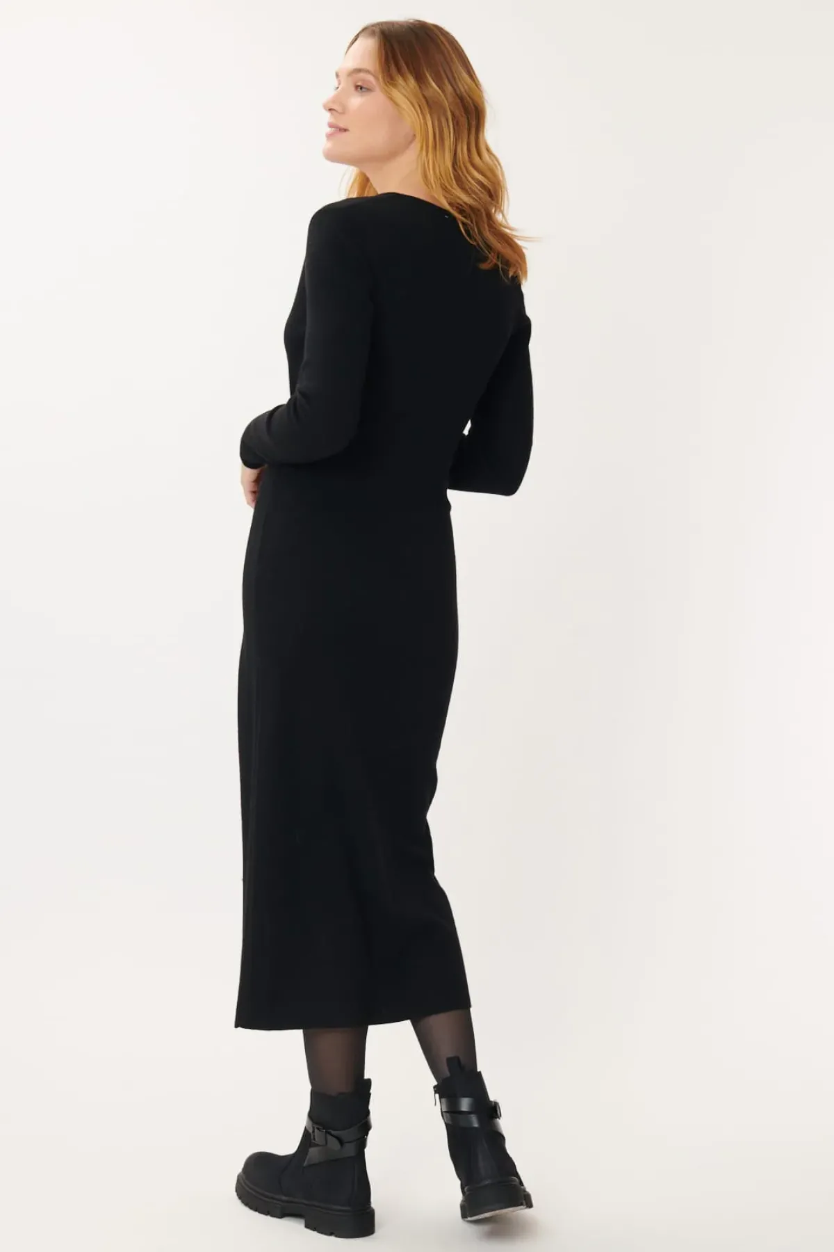 Clearance Robe mi-longue en maille unie GAVINA La Maille|Robes Longues