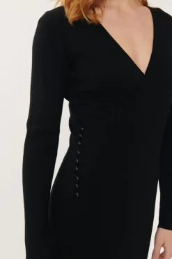 Clearance Robe mi-longue en maille unie GAVINA La Maille|Robes Longues