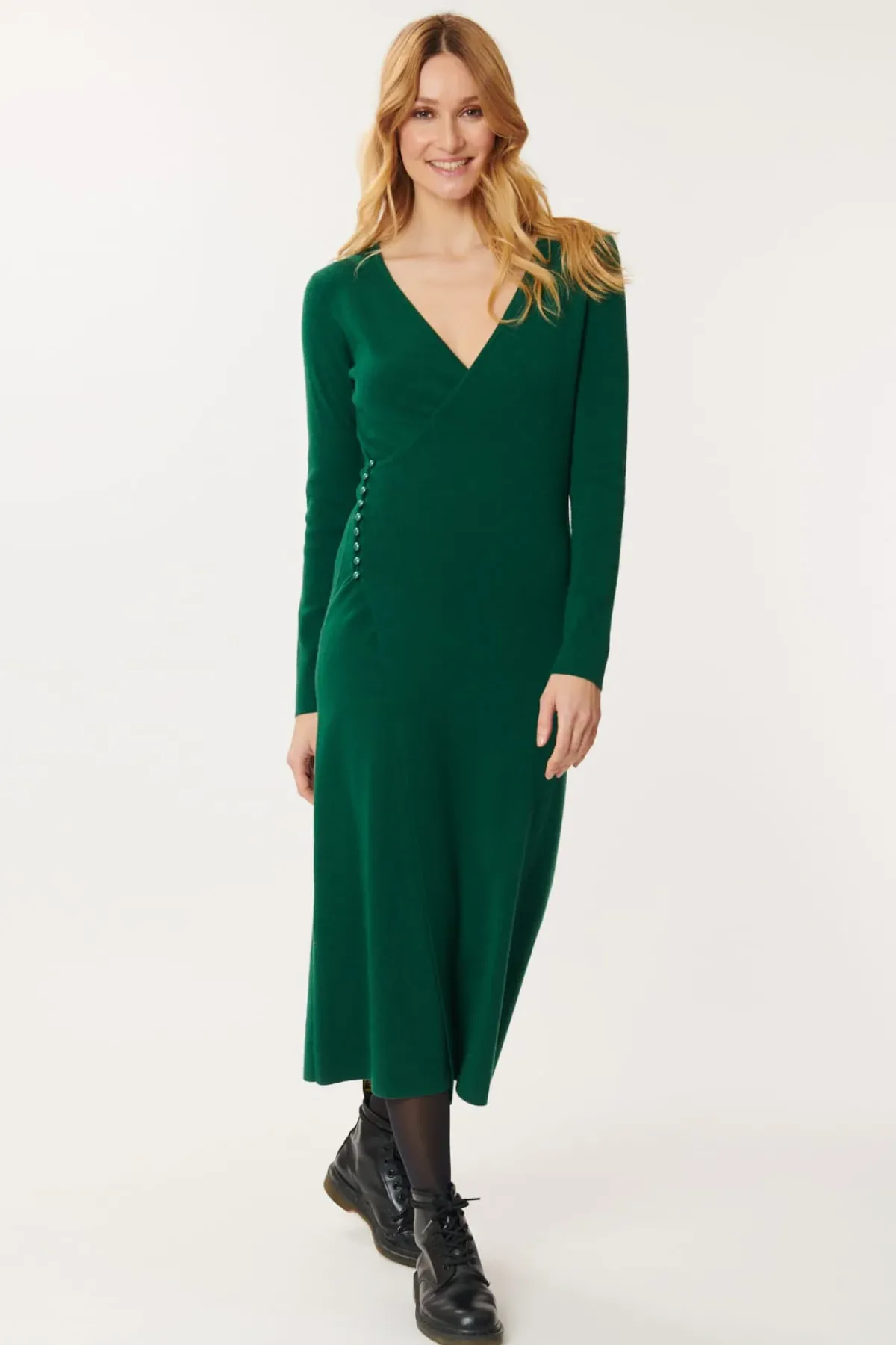 Clearance Robe mi-longue en maille unie GAVINA La Maille|Robes Longues