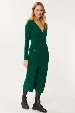 Clearance Robe mi-longue en maille unie GAVINA La Maille|Robes Longues