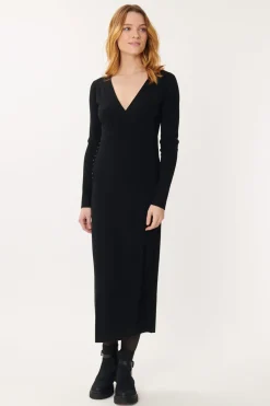 Clearance Robe mi-longue en maille unie GAVINA La Maille|Robes Longues