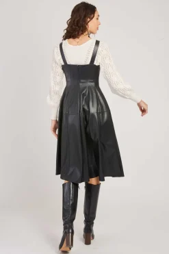 Online Robe mi-longue en similicuir VALESKA Robes Longues