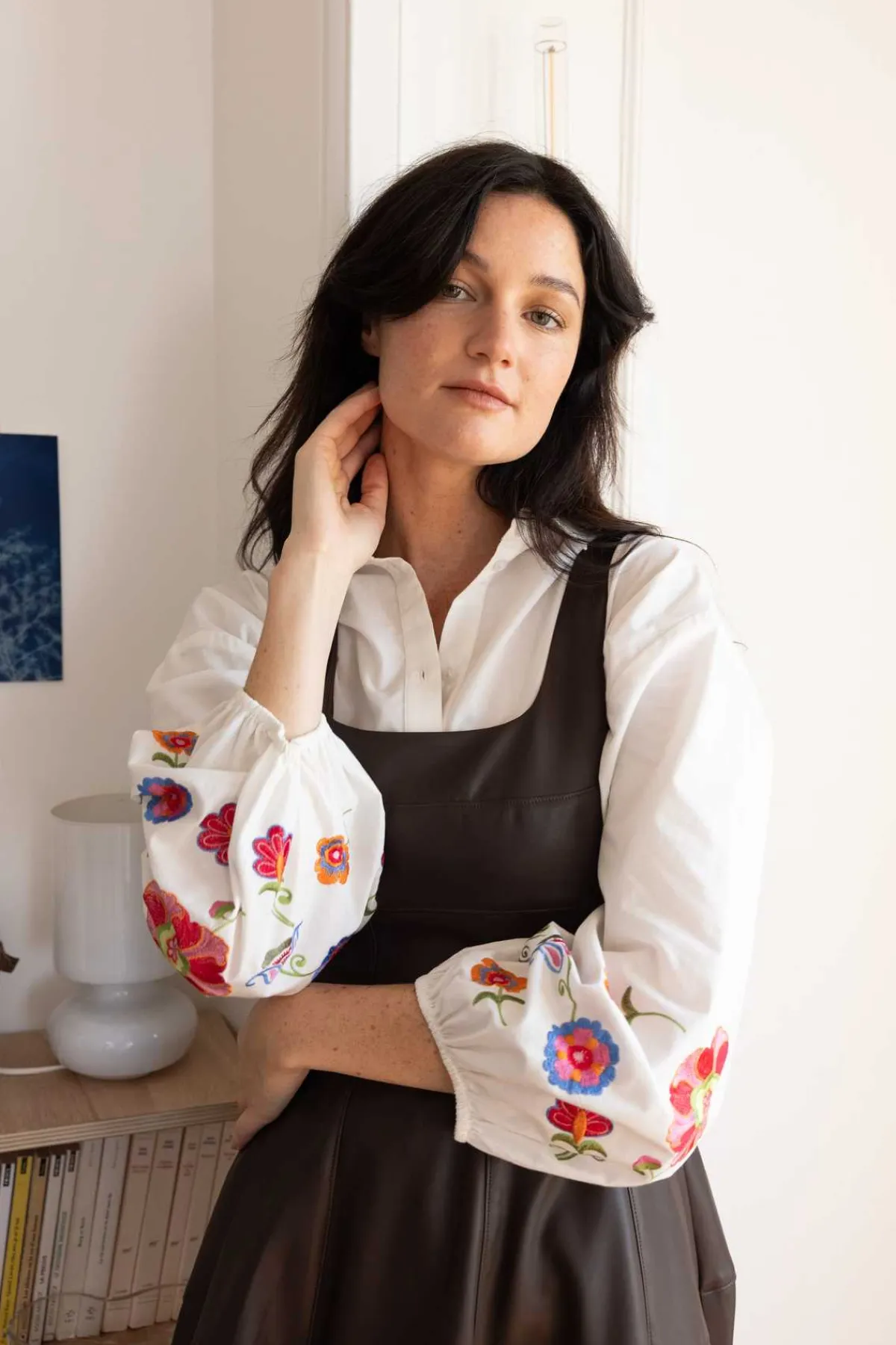 Online Robe mi-longue en similicuir VALESKA Robes Longues