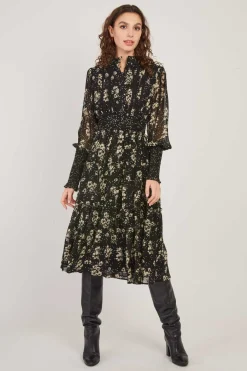 Outlet Robe Mi-Longue Imprimée Manches Longues BELLISSIMA Robes Imprimées|Robes Longues