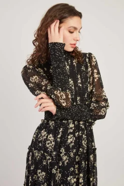 Outlet Robe Mi-Longue Imprimée Manches Longues BELLISSIMA Robes Imprimées|Robes Longues