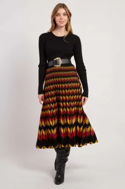 Flash Sale Robe mi-longue manches longues en maille JAZZ La Maille|Robes Longues