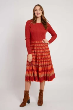 Flash Sale Robe mi-longue manches longues en maille JAZZ La Maille|Robes Longues