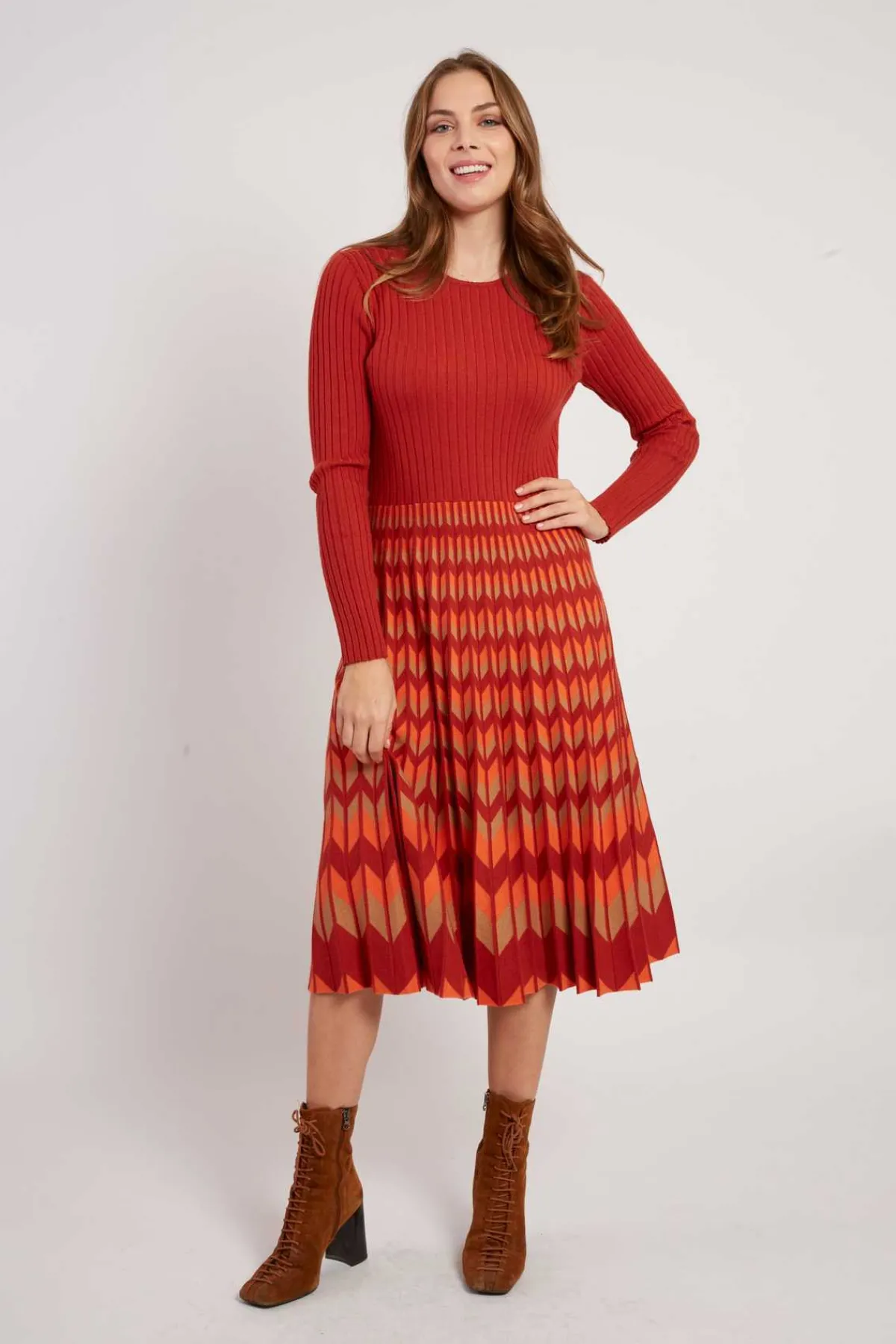 Flash Sale Robe mi-longue manches longues en maille JAZZ La Maille|Robes Longues