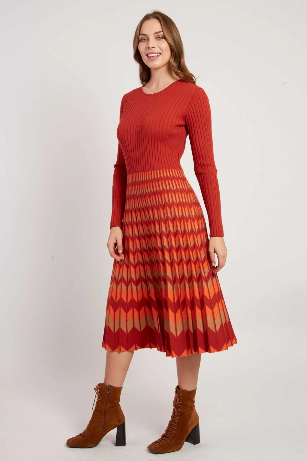 Flash Sale Robe mi-longue manches longues en maille JAZZ La Maille|Robes Longues