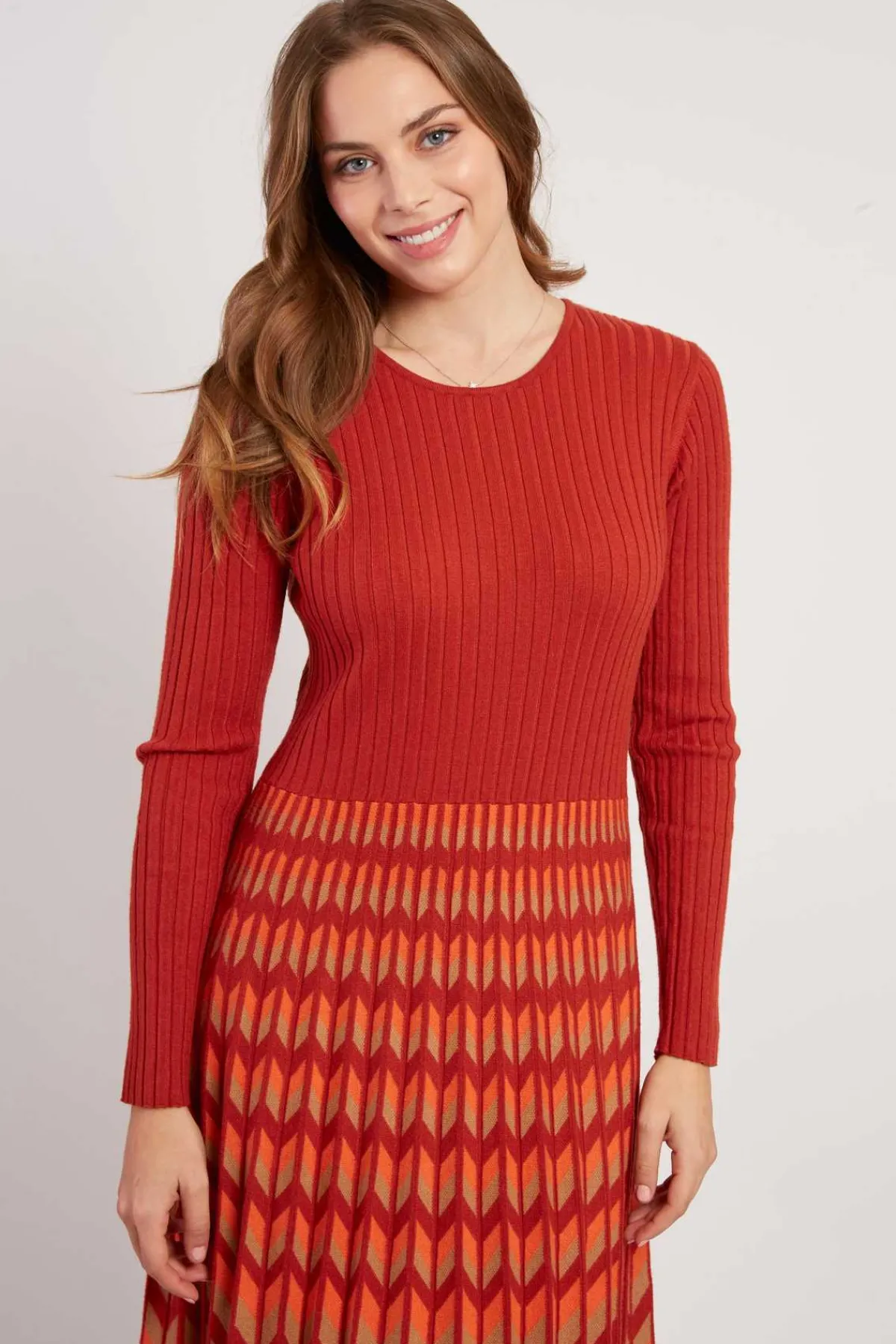 Flash Sale Robe mi-longue manches longues en maille JAZZ La Maille|Robes Longues