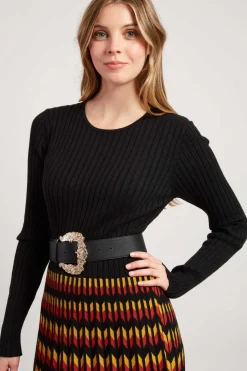 Flash Sale Robe mi-longue manches longues en maille JAZZ La Maille|Robes Longues