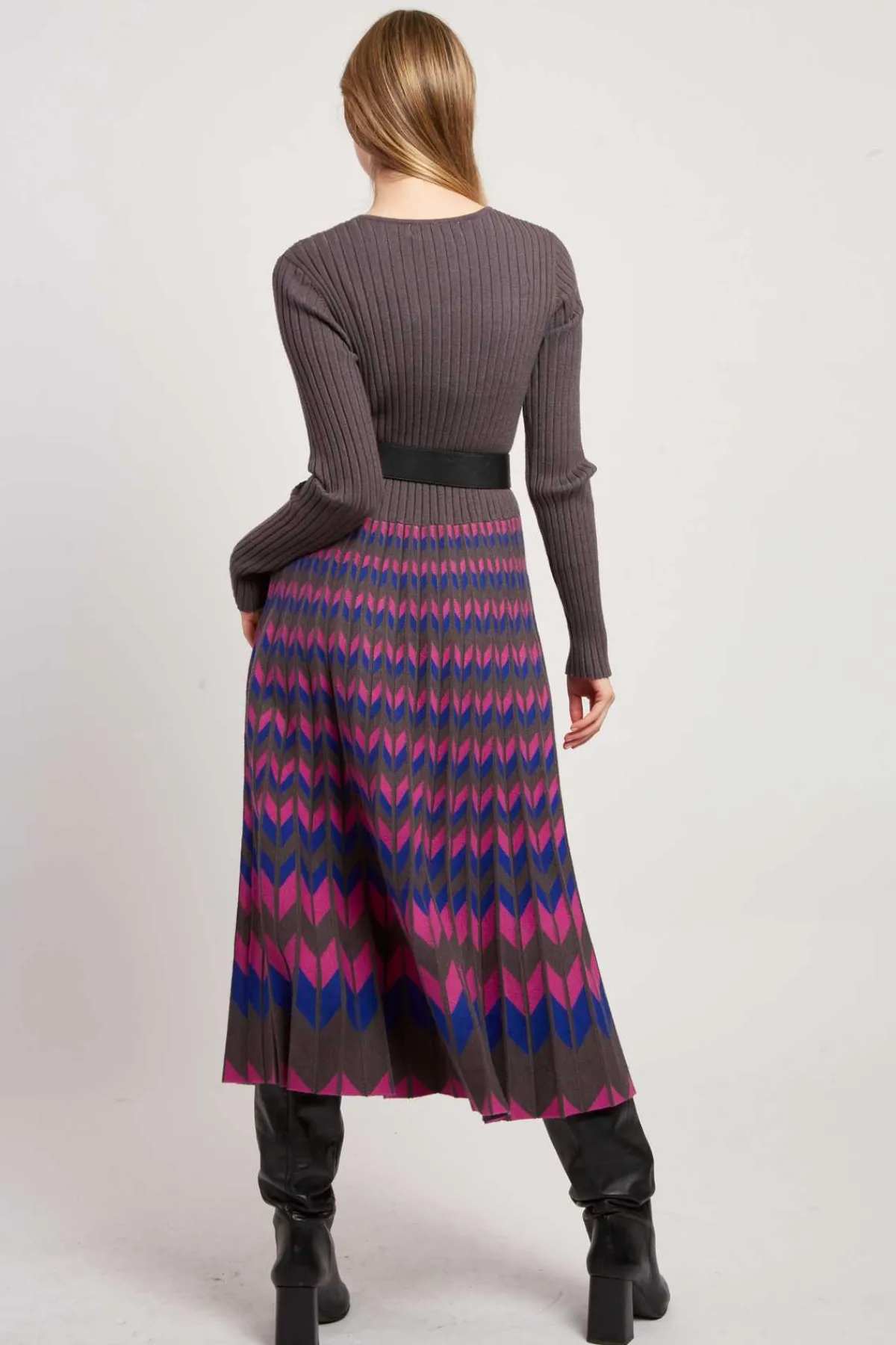 Flash Sale Robe mi-longue manches longues en maille JAZZ La Maille|Robes Longues