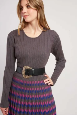 Flash Sale Robe mi-longue manches longues en maille JAZZ La Maille|Robes Longues