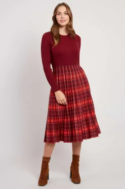 Cheap Robe mi-longue manches longues en maille JEANNE La Maille|Robes Longues