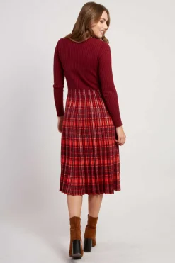 Cheap Robe mi-longue manches longues en maille JEANNE La Maille|Robes Longues