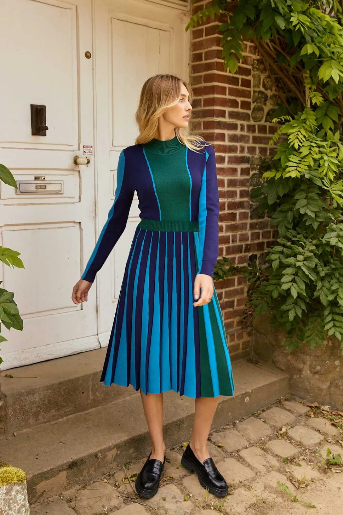 Clearance Robe mi-longue manches longues en maille JAMIE La Maille|Robes Longues