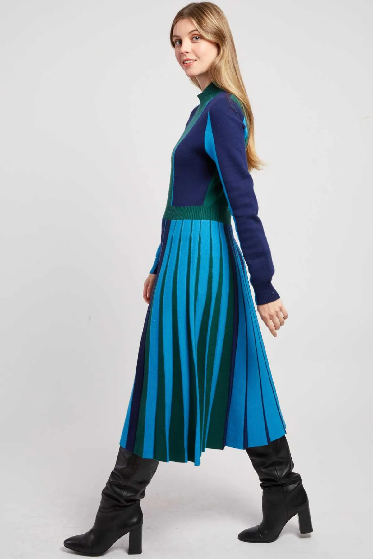 Clearance Robe mi-longue manches longues en maille JAMIE La Maille|Robes Longues