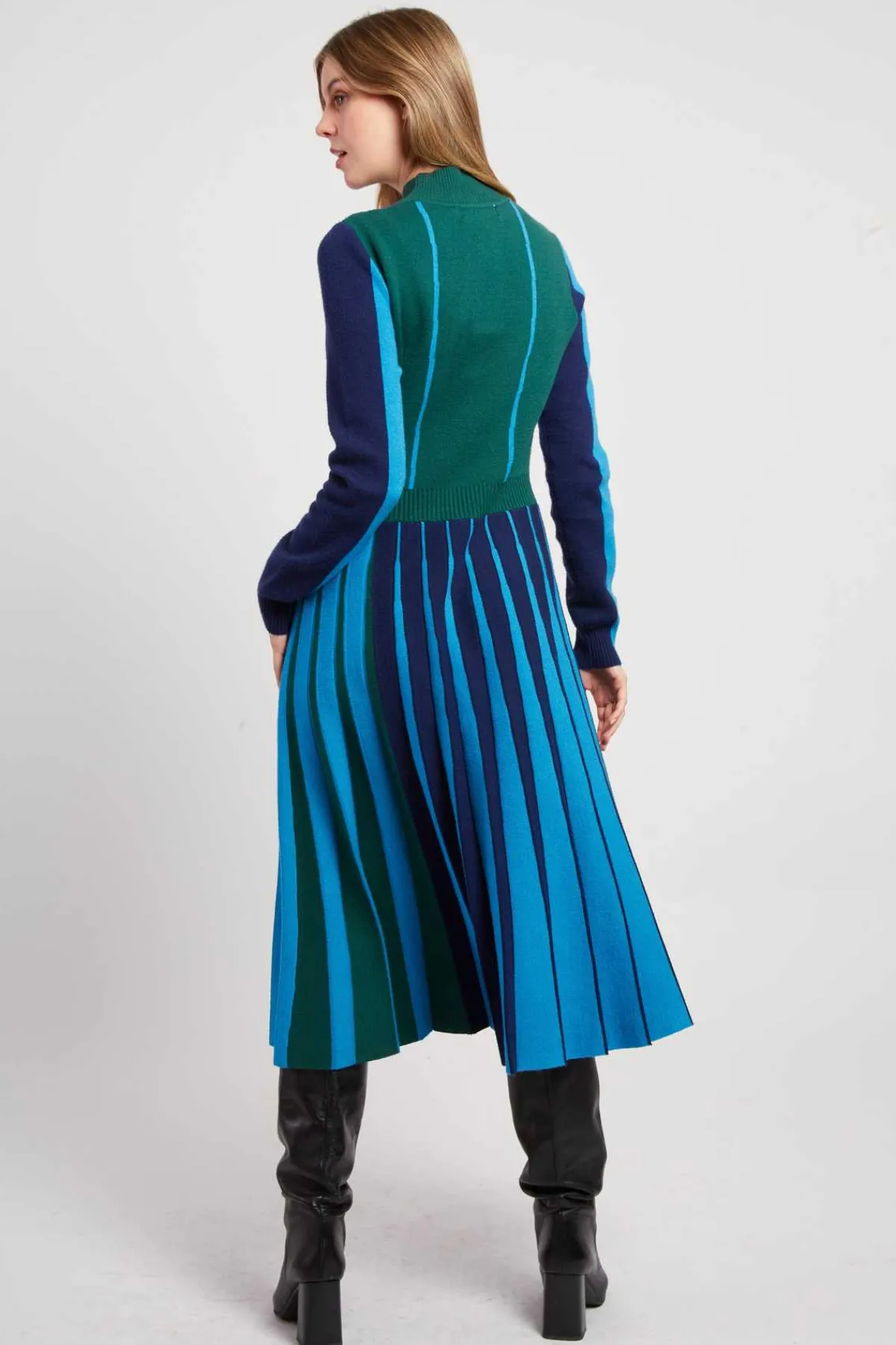 Clearance Robe mi-longue manches longues en maille JAMIE La Maille|Robes Longues