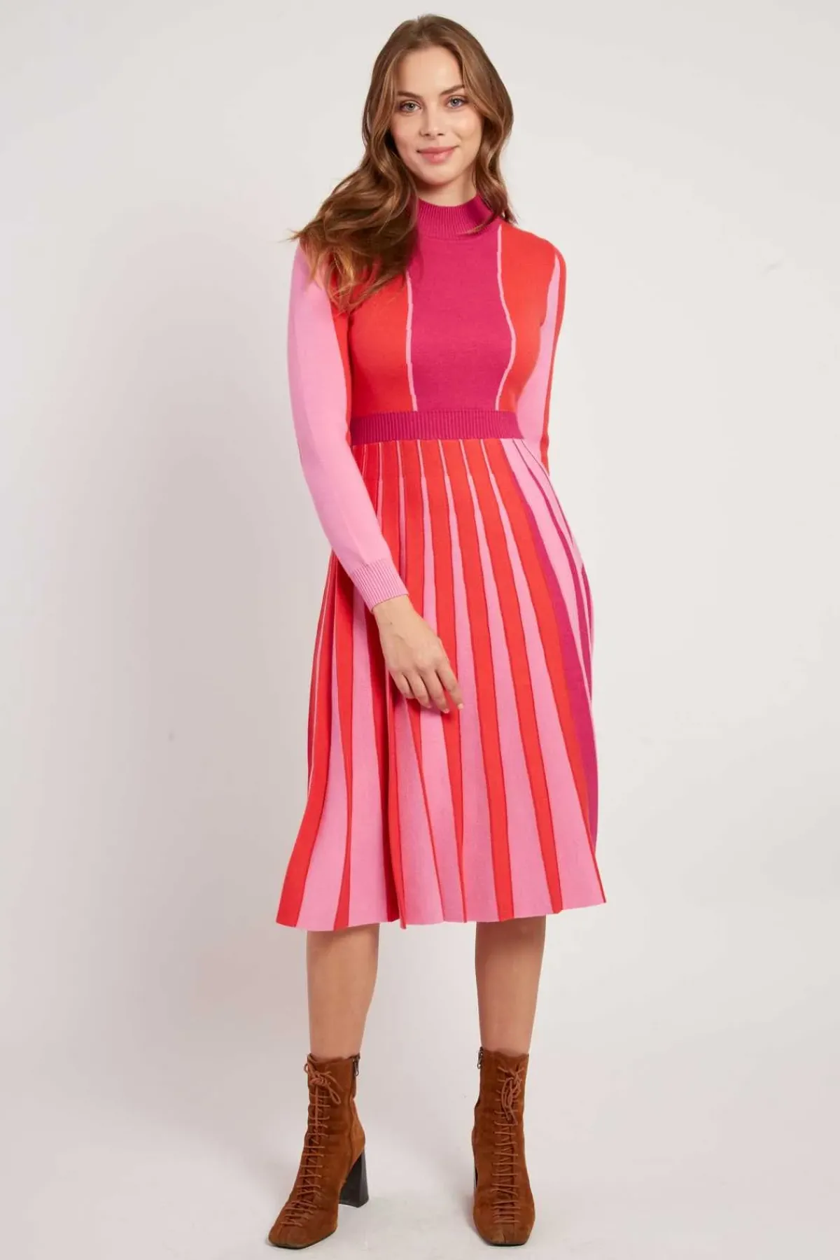 Clearance Robe mi-longue manches longues en maille JAMIE La Maille|Robes Longues