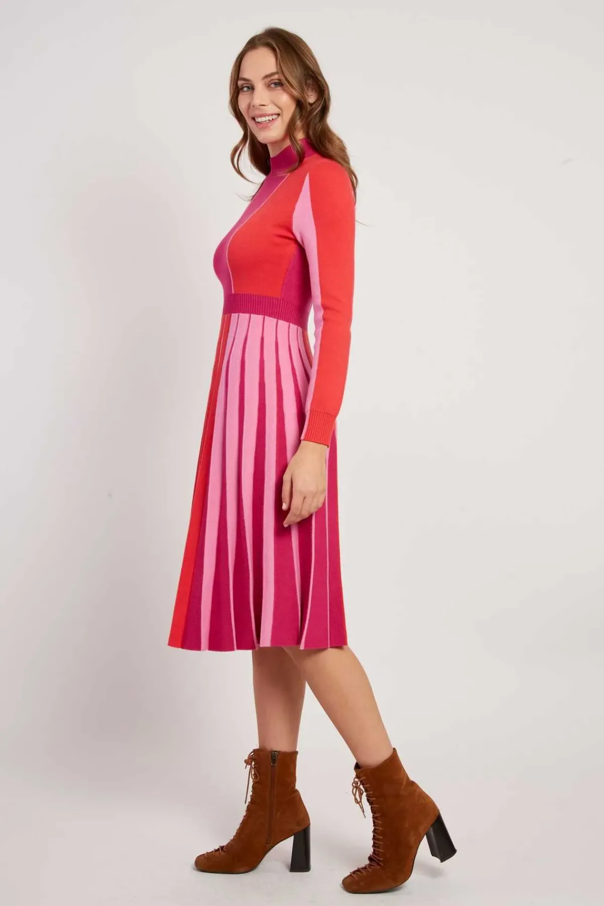 Clearance Robe mi-longue manches longues en maille JAMIE La Maille|Robes Longues