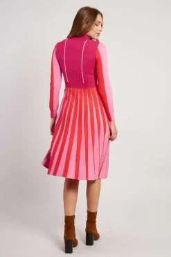 Clearance Robe mi-longue manches longues en maille JAMIE La Maille|Robes Longues