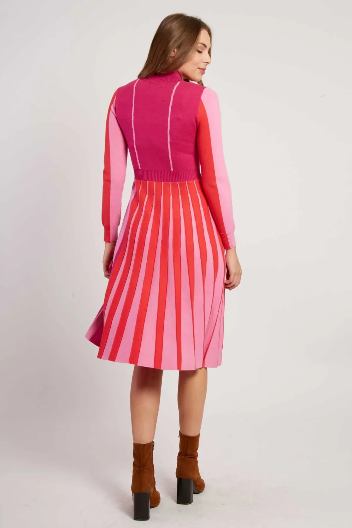 Clearance Robe mi-longue manches longues en maille JAMIE La Maille|Robes Longues