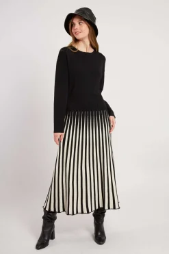 Best Sale Robe mi-longue manches longues en maille VALERIANE Robes Longues