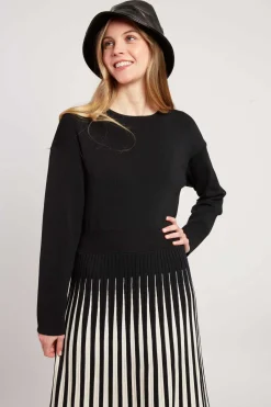 Best Sale Robe mi-longue manches longues en maille VALERIANE Robes Longues