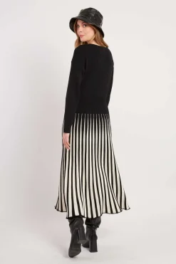 Best Sale Robe mi-longue manches longues en maille VALERIANE Robes Longues