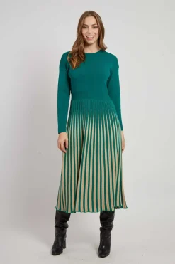 Best Sale Robe mi-longue manches longues en maille VALERIANE Robes Longues