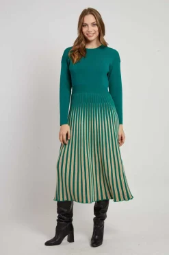 Best Sale Robe mi-longue manches longues en maille VALERIANE Robes Longues