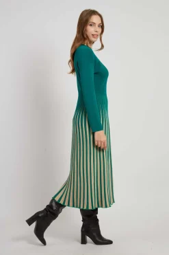 Best Sale Robe mi-longue manches longues en maille VALERIANE Robes Longues