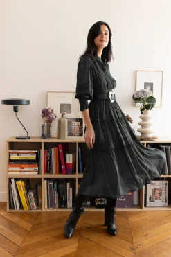 Cheap Robe mi-longue unie avec dentelle VELMA Robes Longues